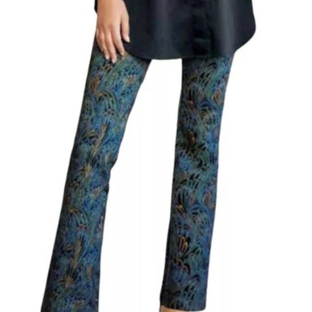 Soft Surroundings Blue Multi-Patterned Boot Cut P… - image 1